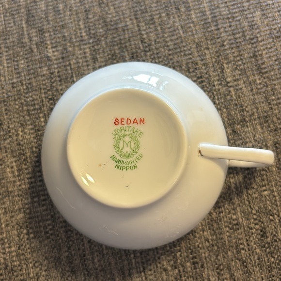 SEDAN NORITAKE HANDPAINTED VINTAGE Floral Teacup Blue and Pink Flowers - Picture 3 of 5